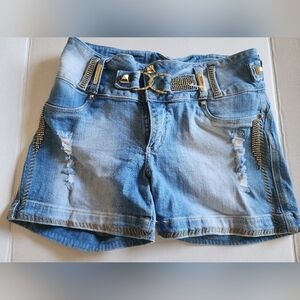 Trendy Distressed Blue Jean Shorts for Women